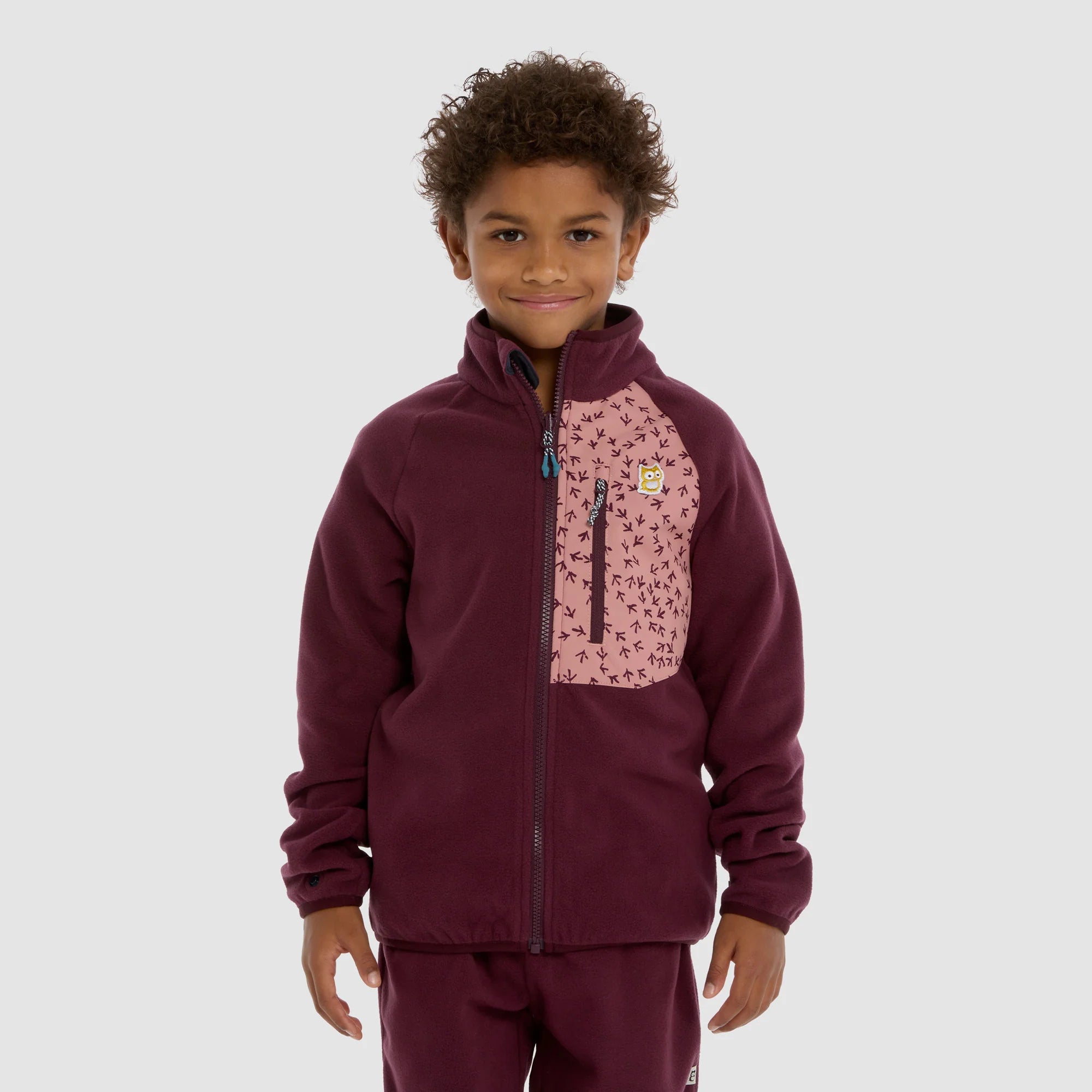 Avan Bio-Fleecejacke - Mulberry/Dark Rose