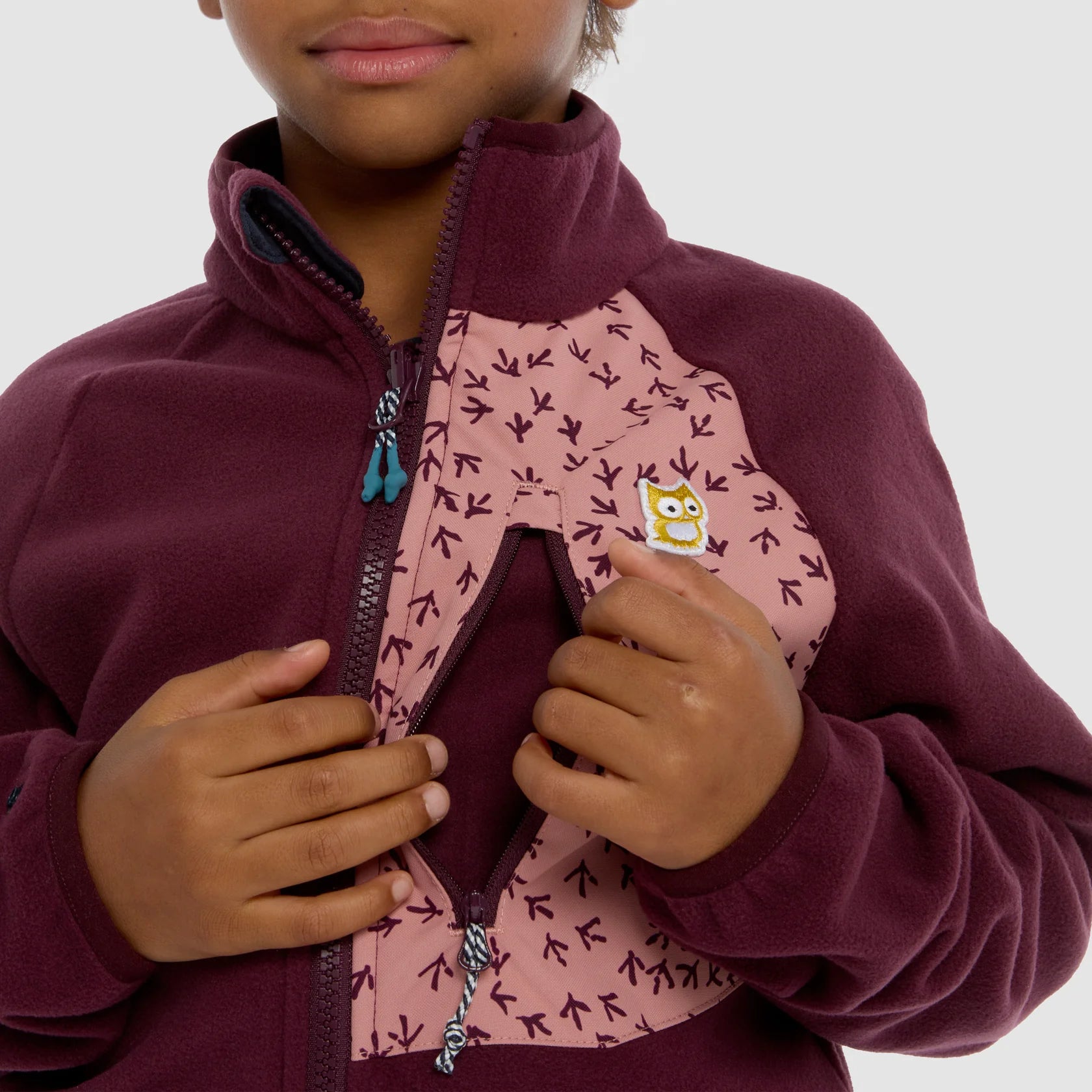 Avan Bio-Fleecejacke - Mulberry/Dark Rose