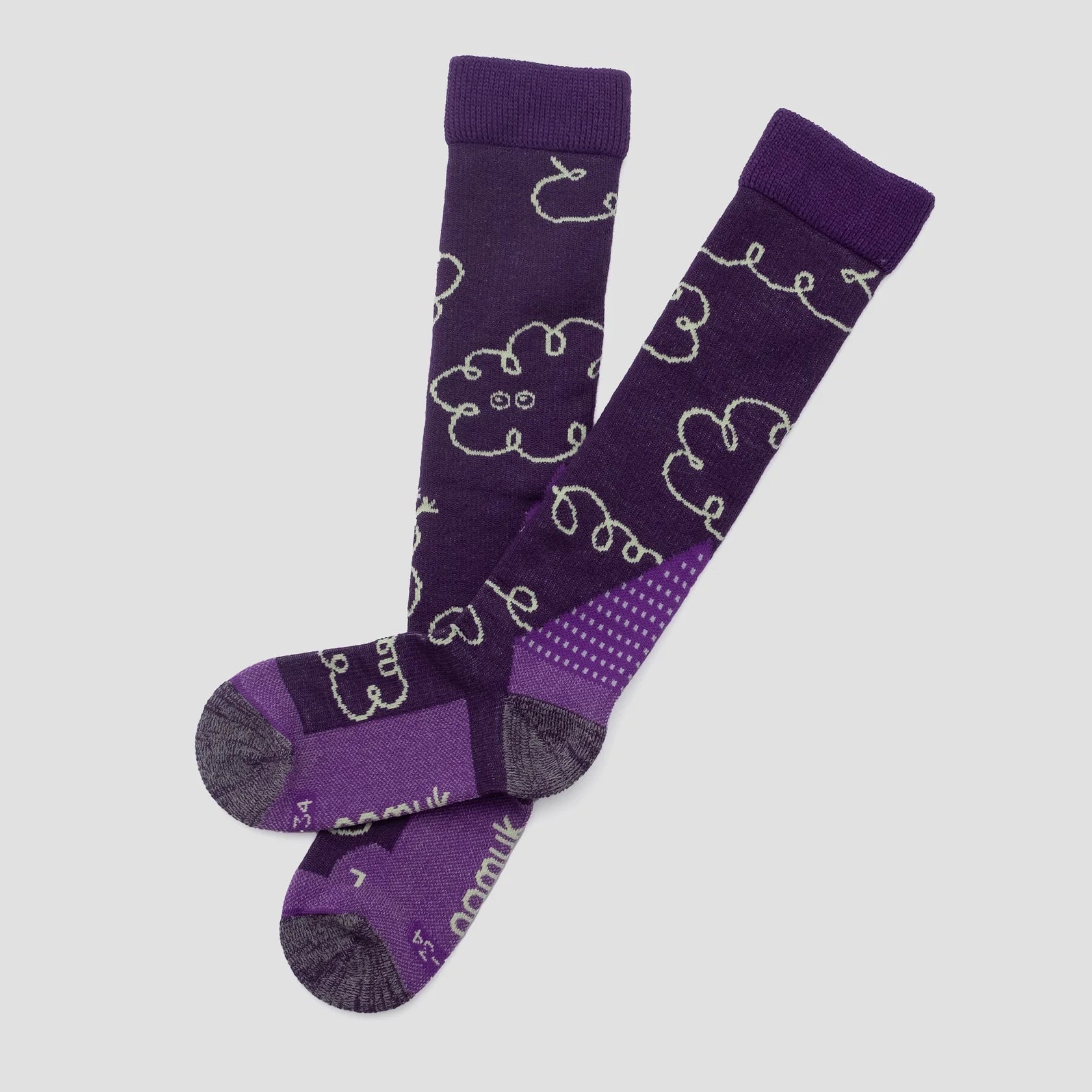 Clouds Merino Skisocken - Purple