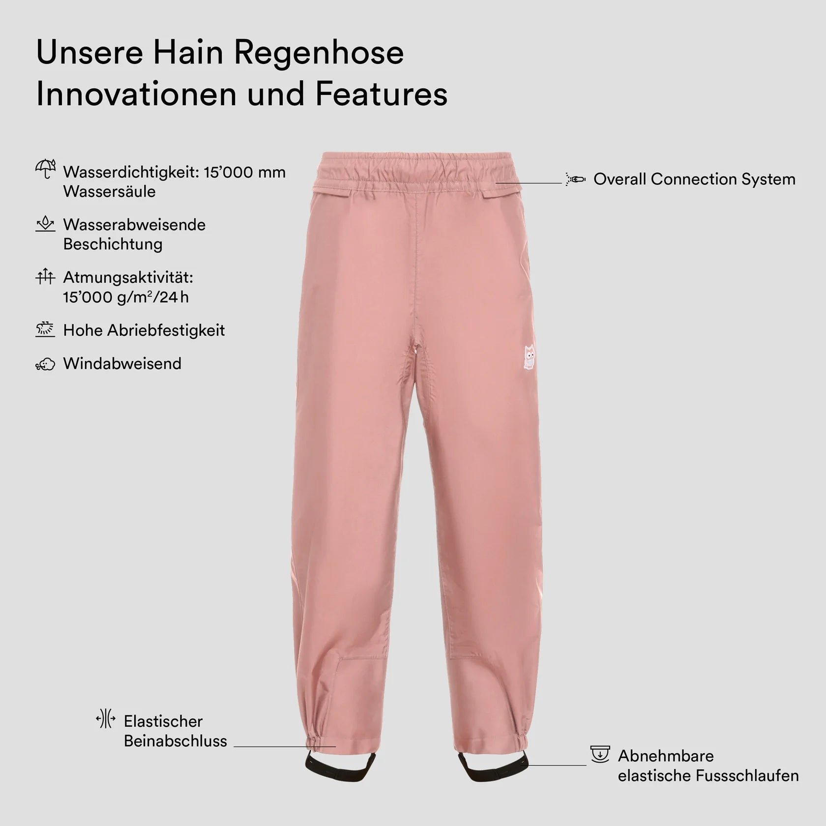 Hain Regenhose - Rosa