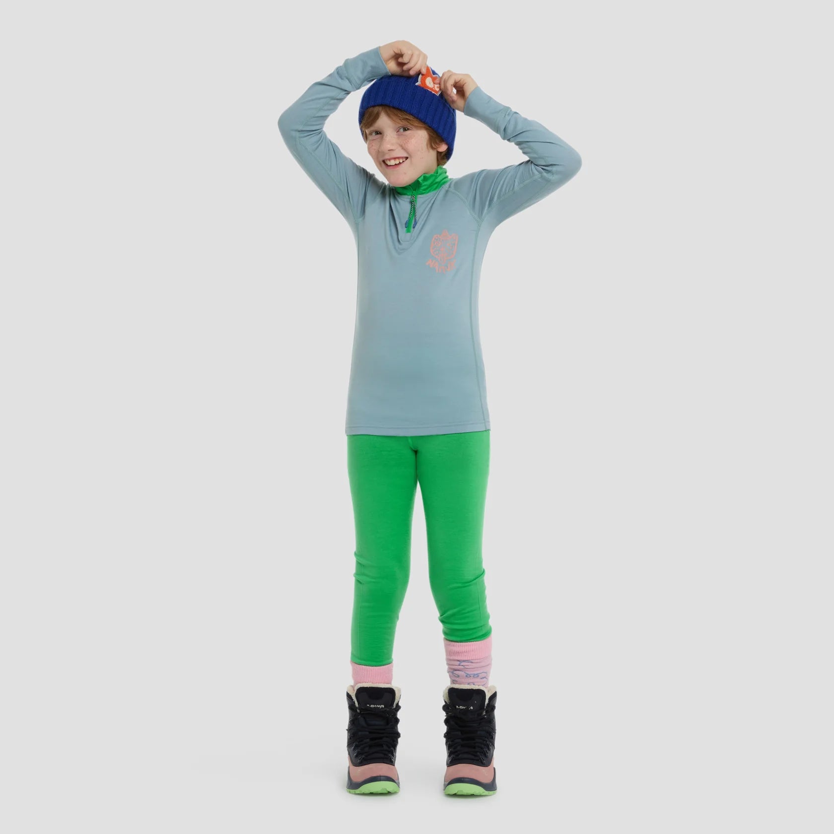 Merino Zip Longsleeve Ice Blue