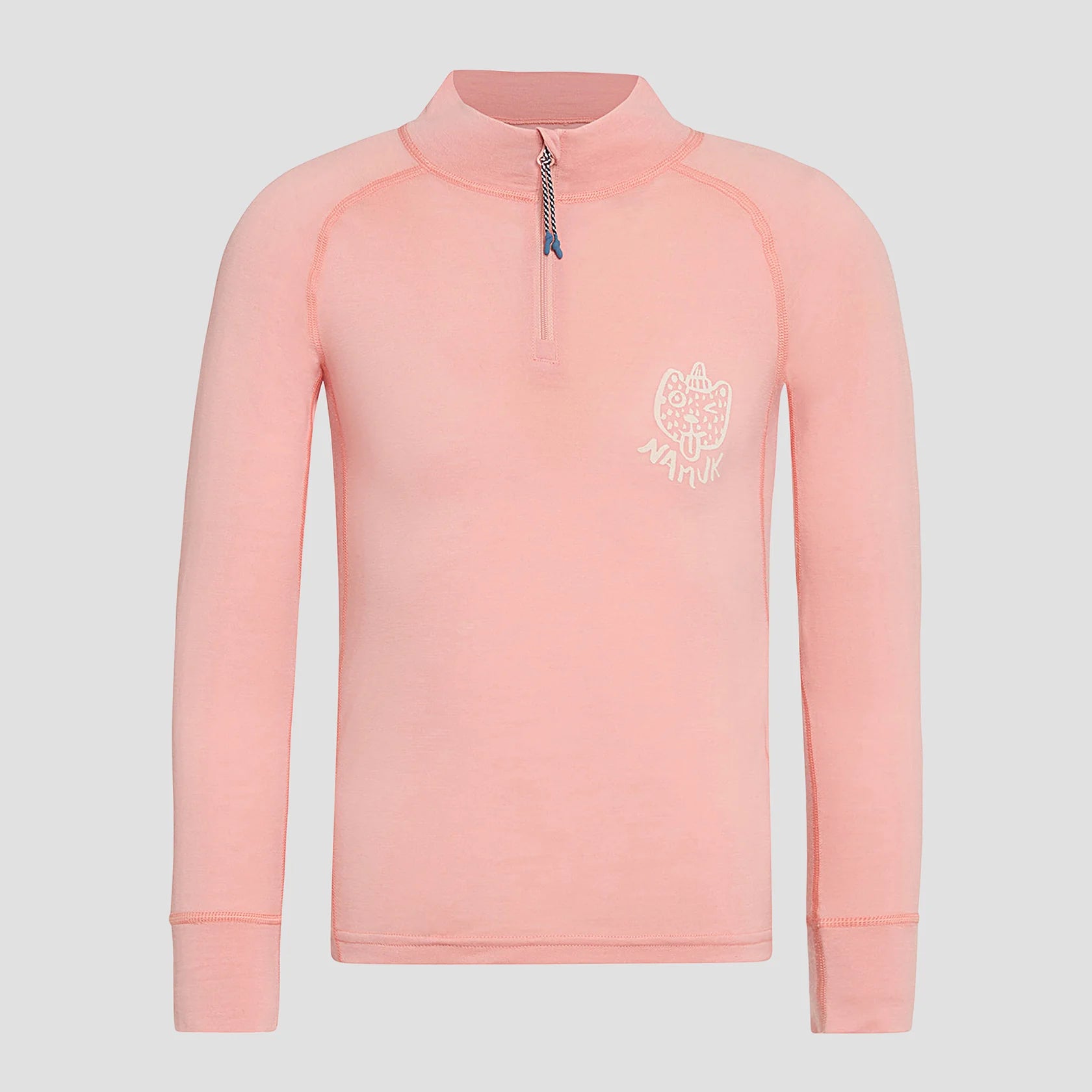 Merino Zip Longsleeve Rose