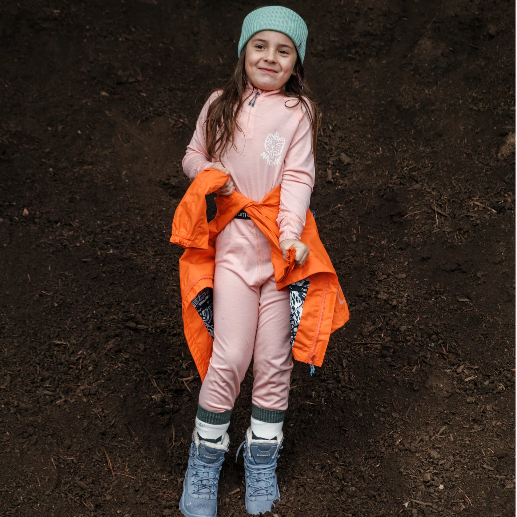 Merino Zip Longsleeve Rose