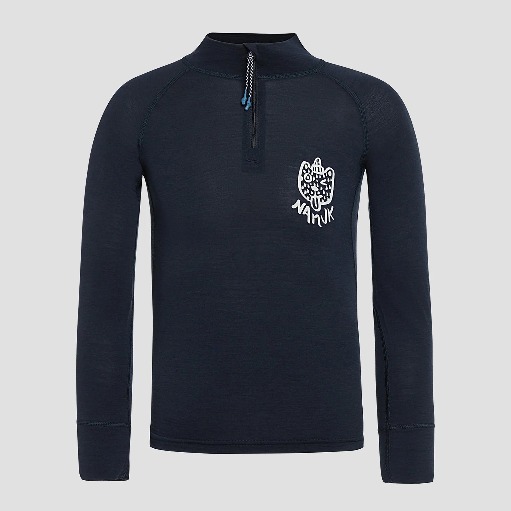 Merino Zip Longsleeve Navy