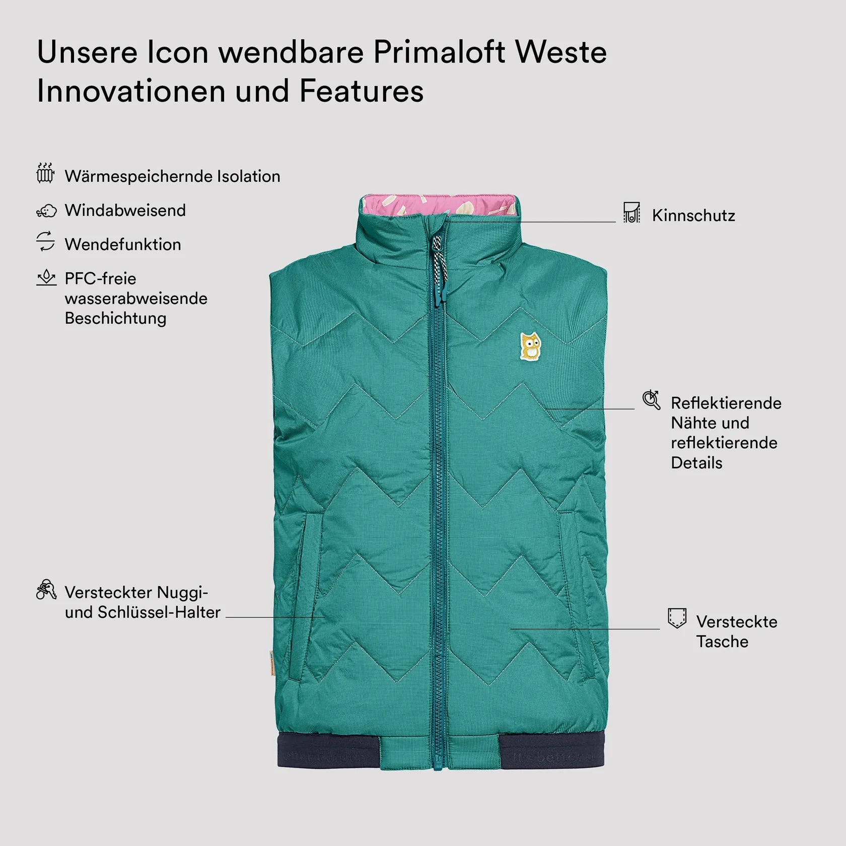 Icon Primaloft Weste - Jade Green/Taffy