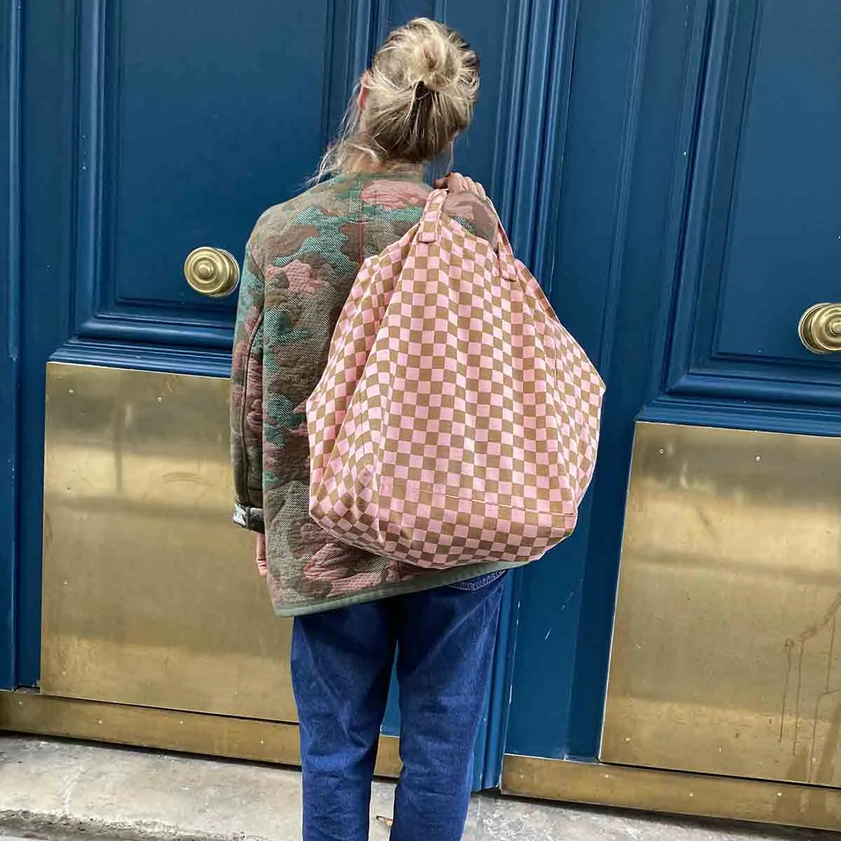 Shopper Elisabeth Check - Strawberry