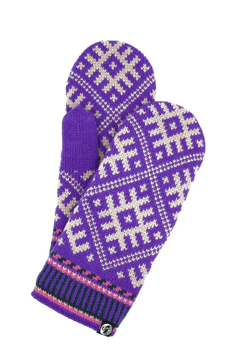 Super Wool Gloves - Purple/Offwhite
