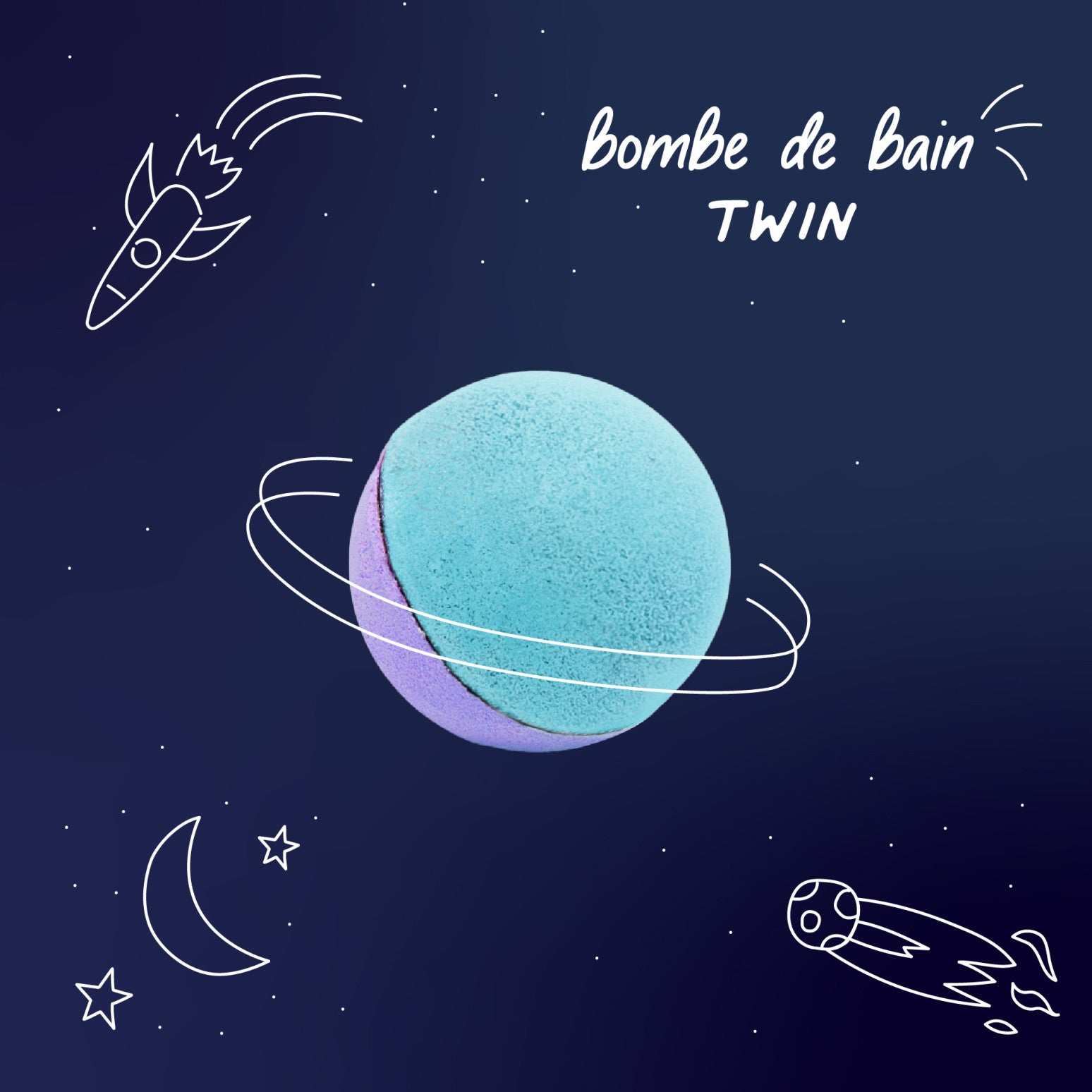 Badebombe Twin Bath Bomb Blue + Violet