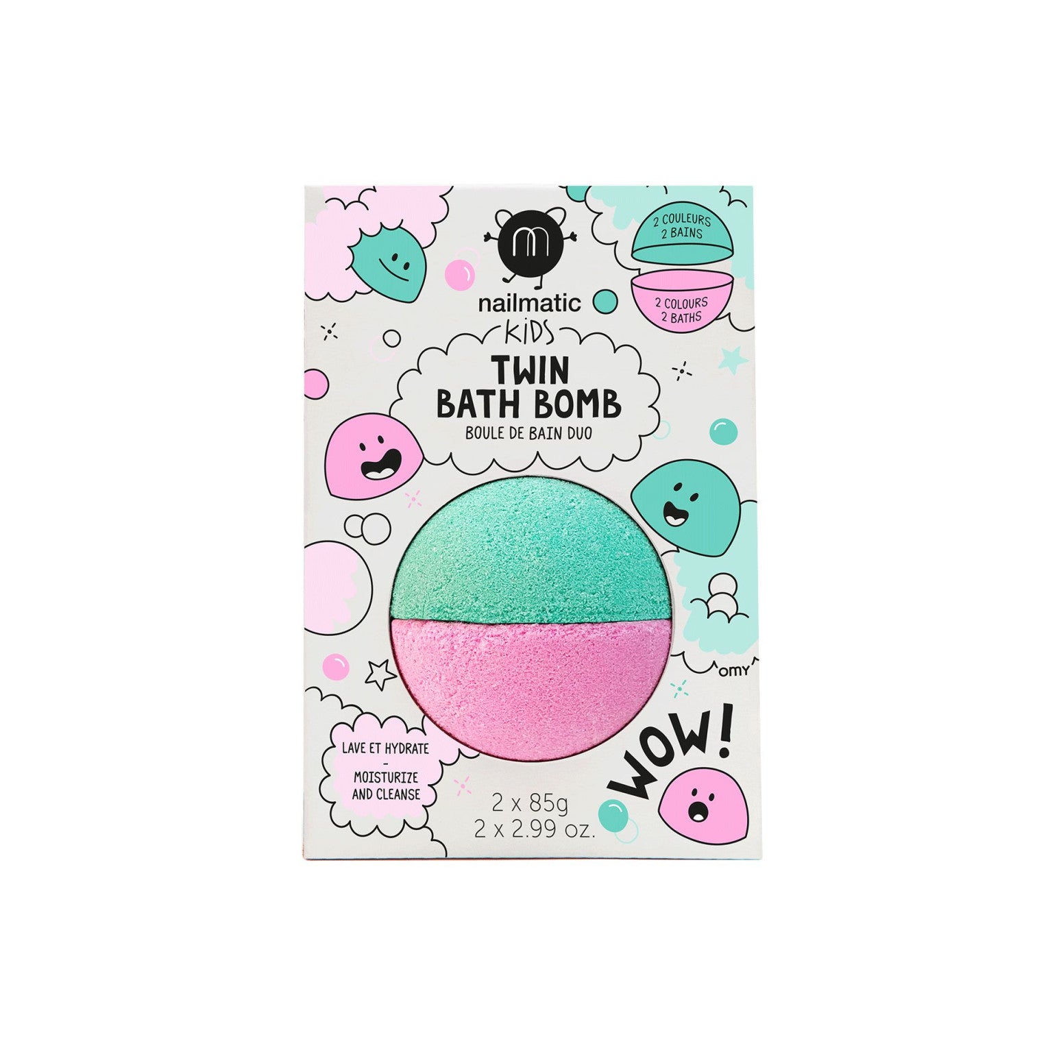 Badebombe Twin Bath Bomb Pink + Lagoon