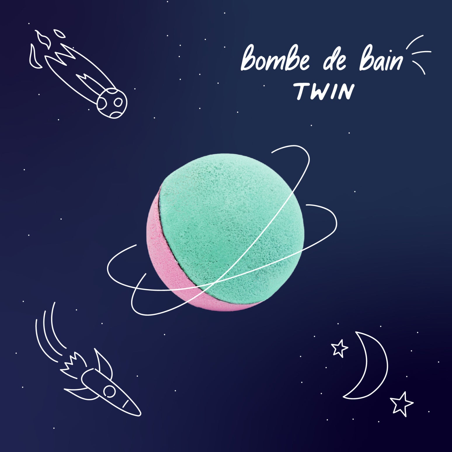 Badebombe Twin Bath Bomb Pink + Lagoon