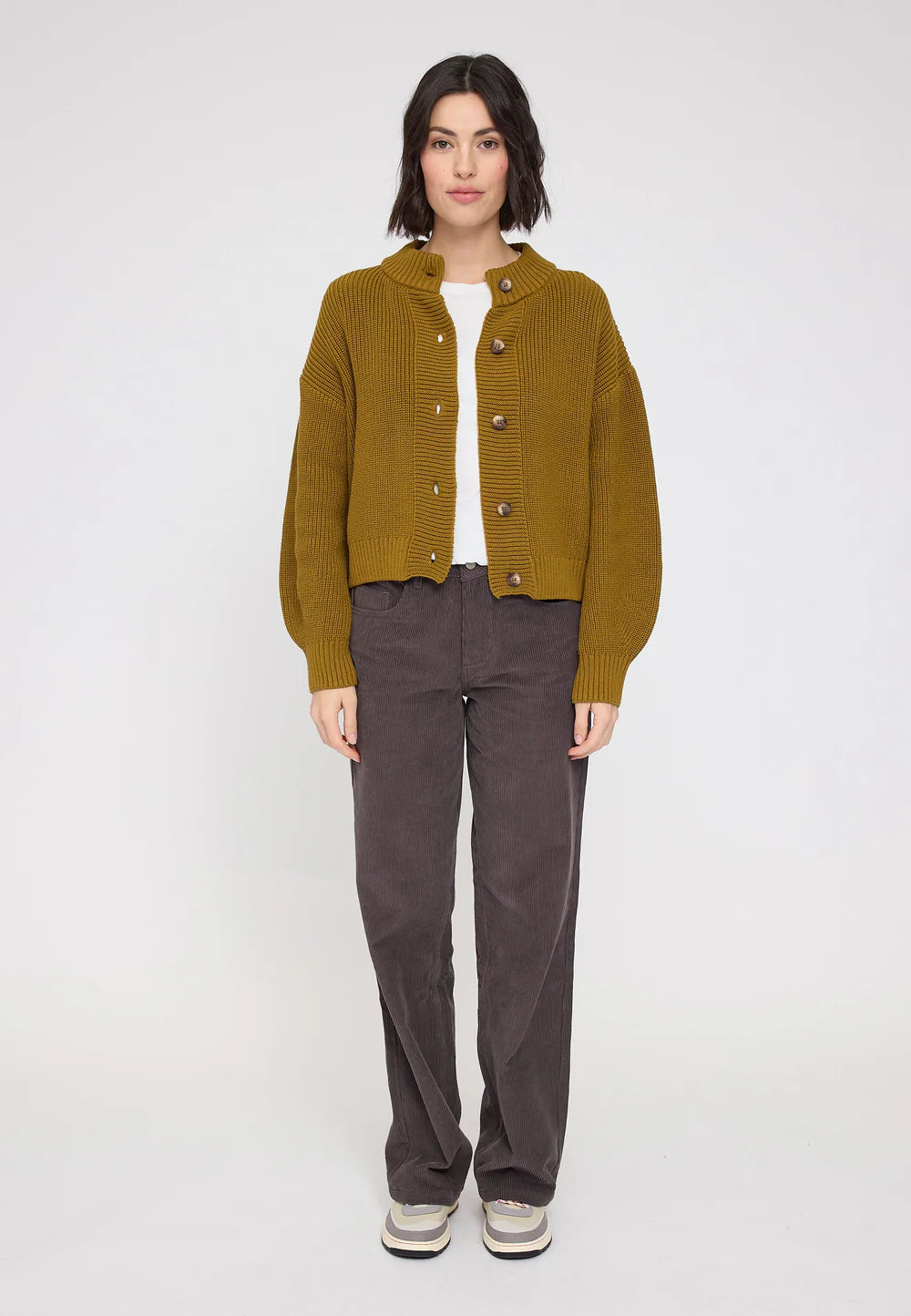 Knit Cardigan - Golden Olive